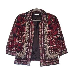 Coldwater Creek Red, Black and White Blazer, Size 14